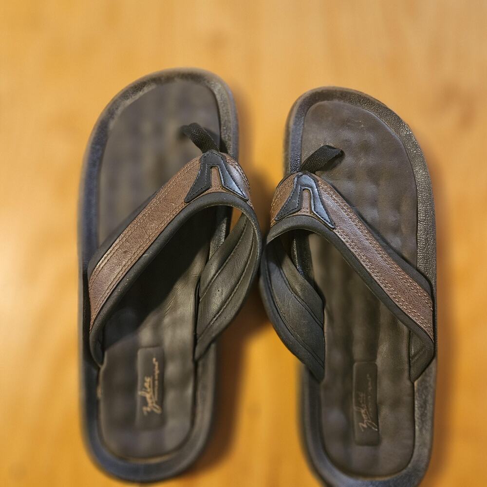 Zodiac American Original Sandals Mens Size 13 Brown‎ Black Flip Flop Thong